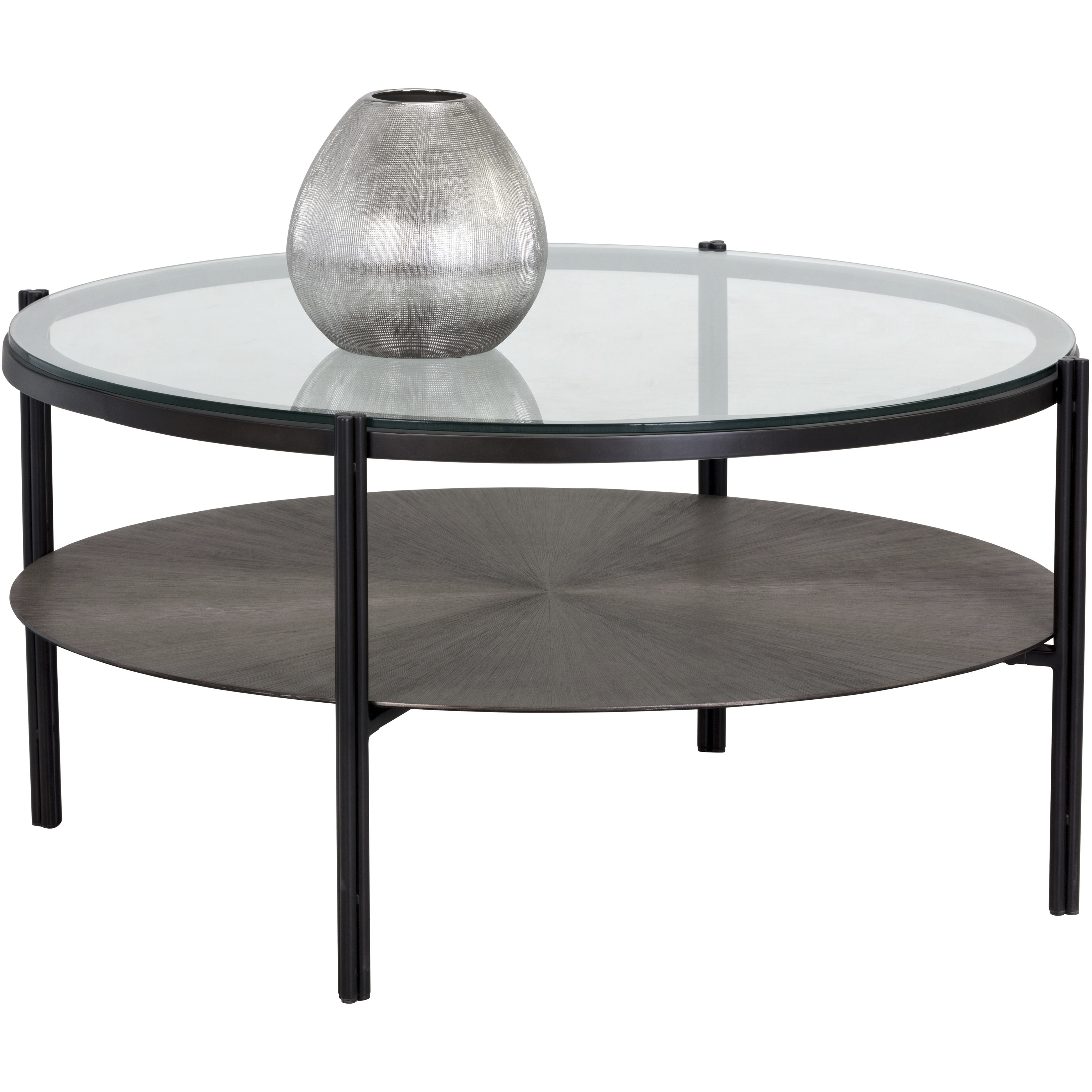 Terry 35.5 X 17.5 inch Gunmetal / Black Coffee Table